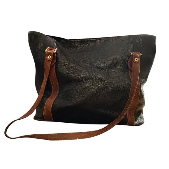 UNISA x Black Brown Leather Shoulder Bag Laptop Commuter Travel - Picture 1 of 6